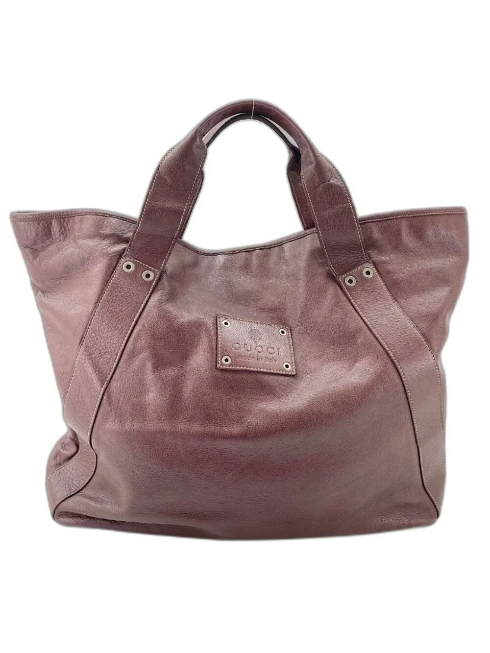 Gucci Tote Plate Burgundy